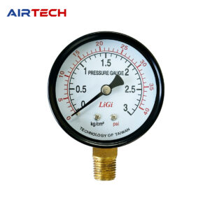 Đồng hồ áp suất LiGi không dầu mặt 63 mm chân đứng