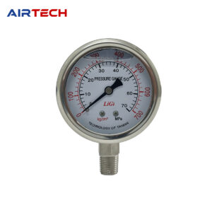 Đồng hồ đo áp suất dầu LiGi mặt 63 mm chân đứng