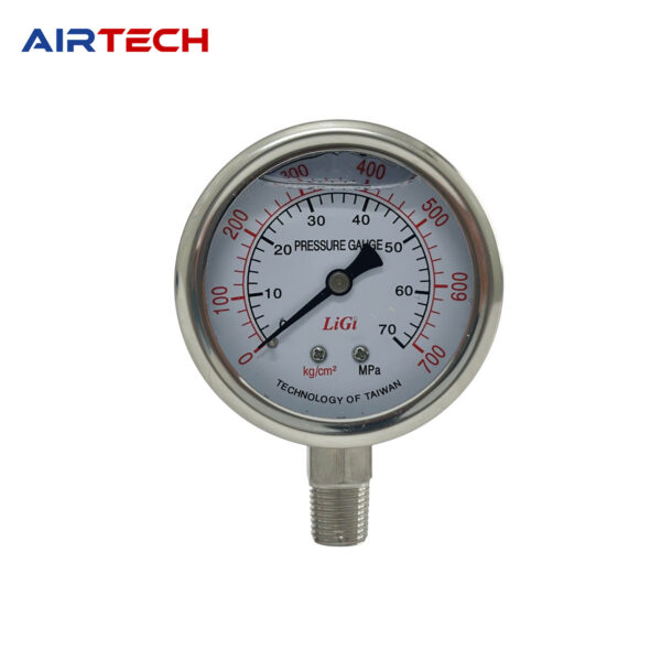 Đồng hồ đo áp suất dầu LiGi mặt 63 mm chân đứng