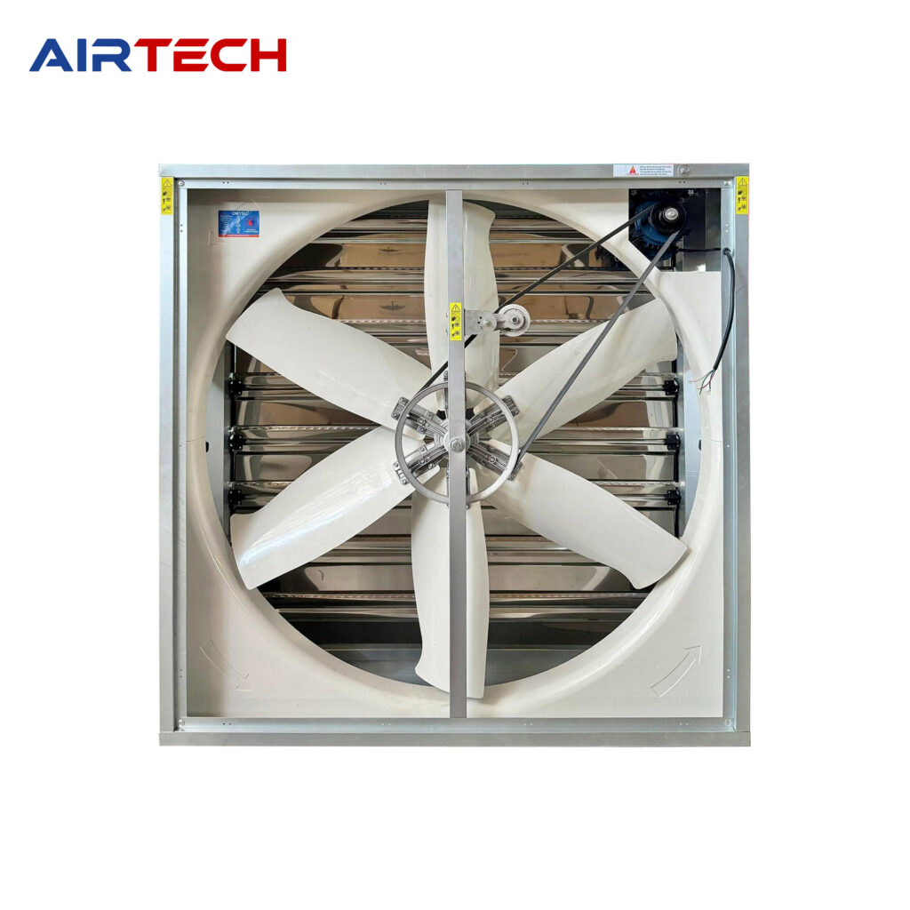 Quạt thông gió vuông trục đẩy 1380 khung tôn kẽm – Cánh INOX/POM